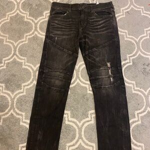 True Religion Rocco Relaxed Skinny Black Jeans 32